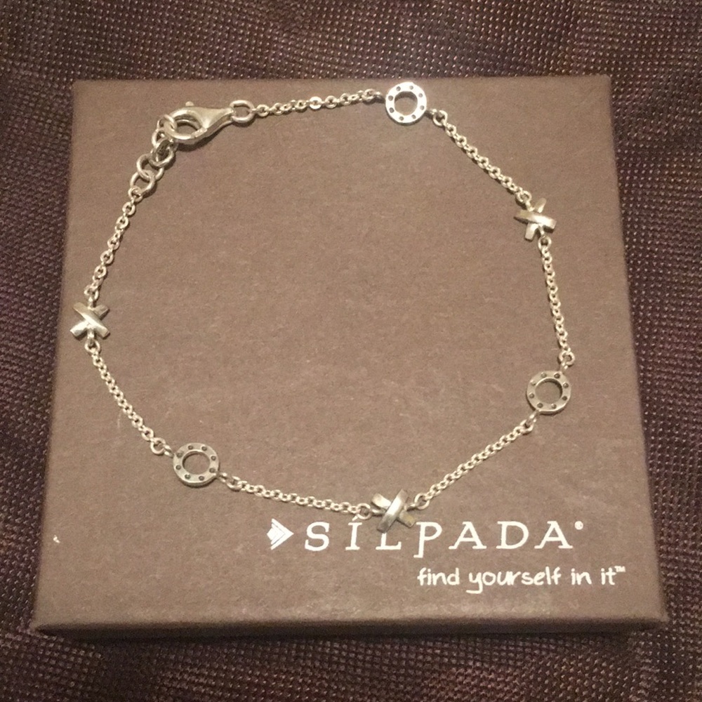 Silpada Sterling Silver Hugs & Kisses Anklet